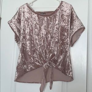 Charlotte Russe Pink Velvet Crop Top